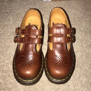 Never worn brown Mary Janes